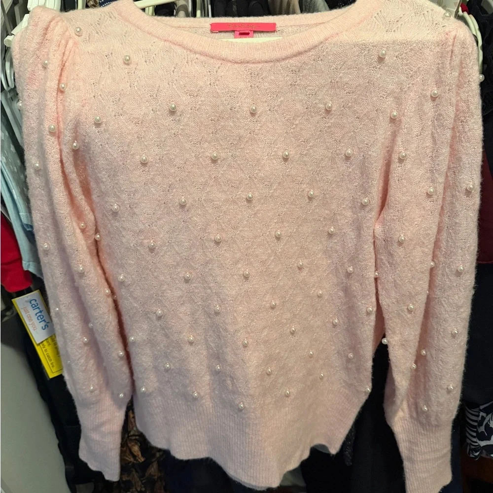 Lilly Pulitzer Pink Pearl Sweater - Picture 4 of 6
